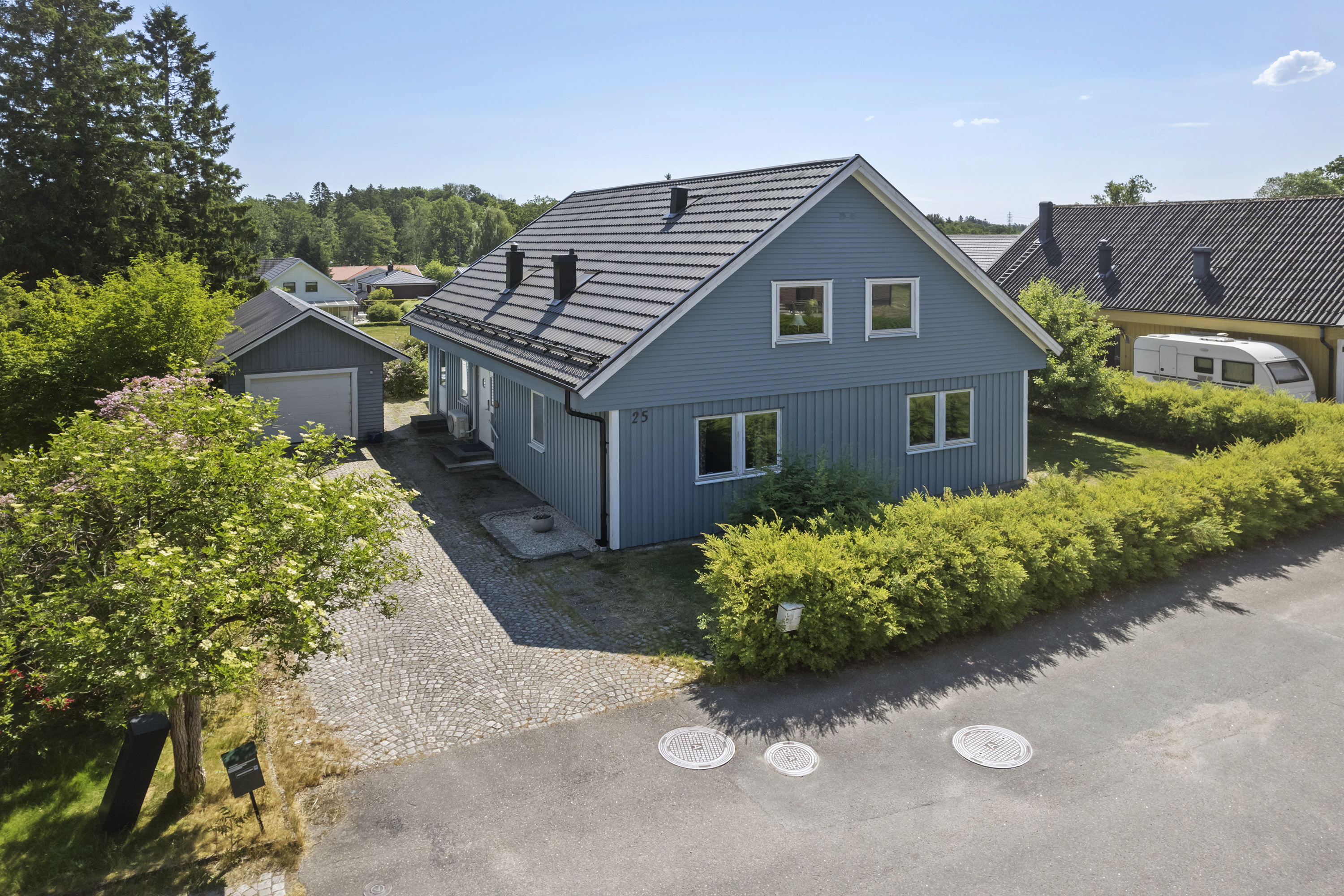 En barnvänlig villa på återvändsgata. 
